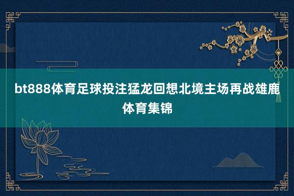 bt888体育足球投注猛龙回想北境主场再战雄鹿体育集锦