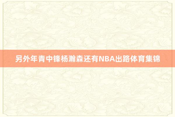 另外年青中锋杨瀚森还有NBA出路体育集锦