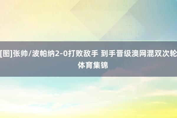 [图]张帅/波帕纳2-0打败敌手 到手晋级澳网混双次轮    体育集锦